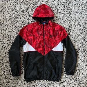 Adidas Windbreaker Jacket Full Zip Night Creatures Red Black Men’s Size Small